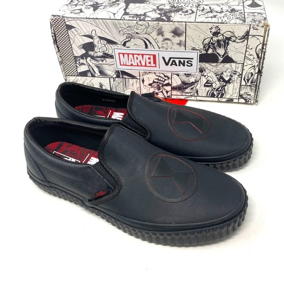 VANS Women VN0A38F7U7K Marvel Classic Slip On Black Widow Canvas Low Top Sneaker - Picture 8 of 11